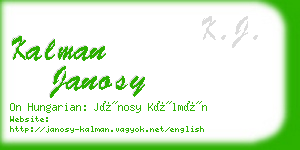 kalman janosy business card